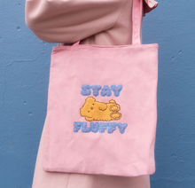 Load image into Gallery viewer, Osito &quot;Stay Fluffy&quot; Pink Corduroy Tote Bag
