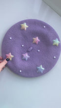 Load and play video in Gallery viewer, Purple Glitter Star Beret
