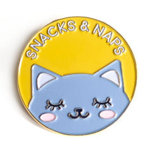 Load image into Gallery viewer, Snacks &amp; Naps Cat Pin - Glitter Bones Boutique
