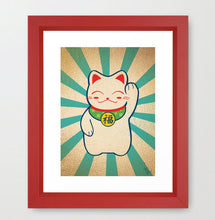 Load image into Gallery viewer, Lucky Cat Art Print - Glitter Bones Boutique
