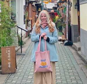 Osito "Stay Fluffy" Pink Corduroy Tote Bag