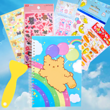 Load image into Gallery viewer, Osito Rainbow &amp; Balloons Reusable Sticker Book
