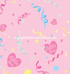 Kawaii Celebration Pink Confetti Scrunchie