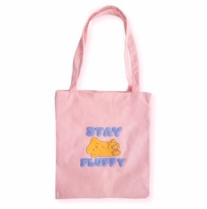 Osito "Stay Fluffy" Pink Corduroy Tote Bag