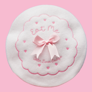 Eat Me Biscuit Beret White
