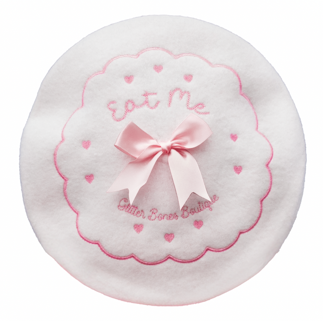 Eat Me Biscuit Beret White