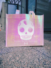 Load and play video in Gallery viewer, Glitter Bones Sugar Skull Iridescent Tote Bag
