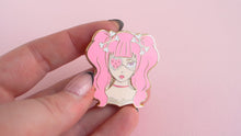 Load and play video in Gallery viewer, Glitter Bones Girl Enamel Pin
