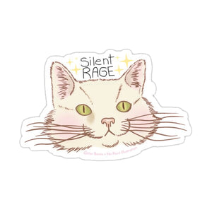 Silent Rage Cat Vinyl Sticker