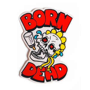 Born Dead Baby Bottle Skull Vinyl Sticker - Glitter Bones Boutique