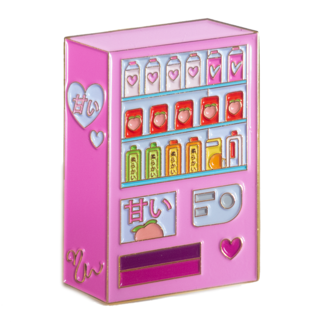 Pink Japanese Vending Machine Enamel Pin