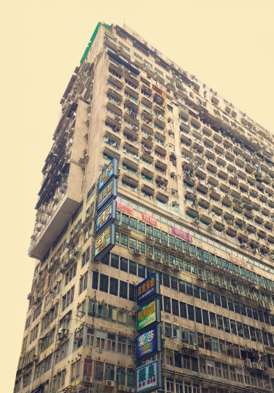 Views of Hong Kong Yellow Art Print