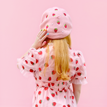 Load image into Gallery viewer, Strawberry Beret Embroidered With Pearls - MULTIPLE COLORS AVAILABLE
