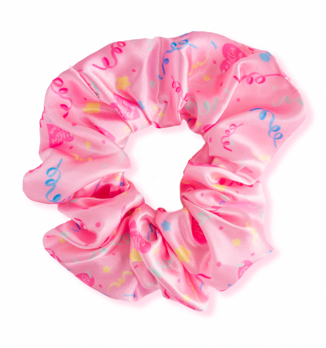 Kawaii Celebration Pink Confetti Scrunchie