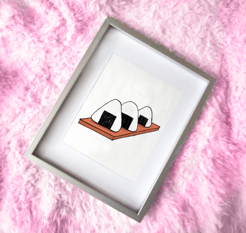 Onigiri Rice Ball Art Print - Glitter Bones Boutique
