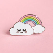 Load image into Gallery viewer, Happy Cloud Rainbow Pin - Glitter Bones Boutique
