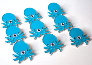 Angry blue Octopus Takoyaki Pin - Glitter Bones Boutique