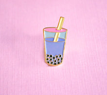 Load image into Gallery viewer, Bubble Tea Boba Enamel Pin - Glitter Bones Boutique
