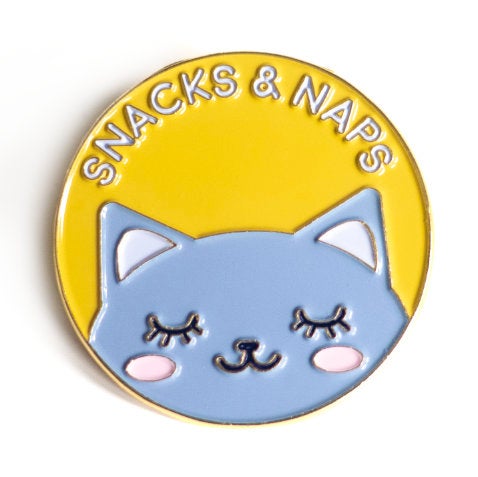 Snacks & Naps Cat Pin - Glitter Bones Boutique